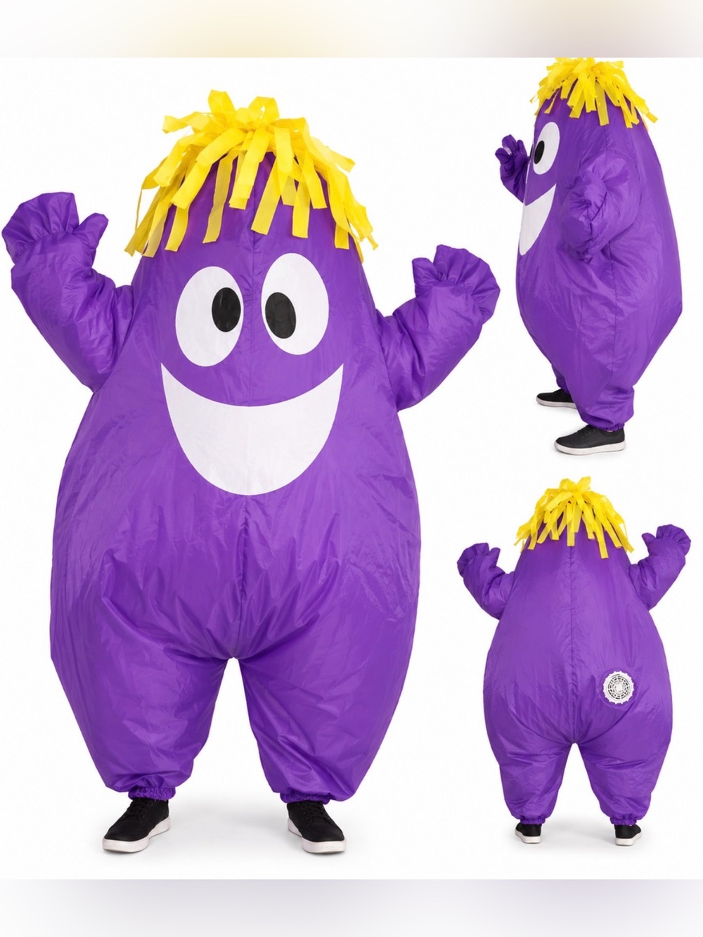 Purple Inflatable Crazy Monster Halloween Costume Adult One Size